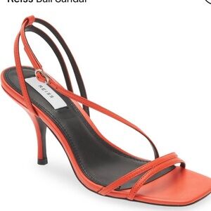 Reiss Coral Colored Strappy Heels